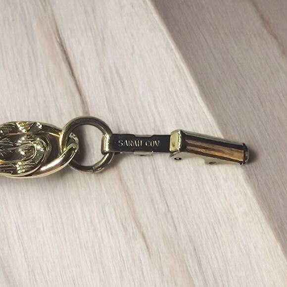 Vintage Sarah Coventry Signed Gold Tone Chain Links Clasp Bracelet - Picture 5 of 5